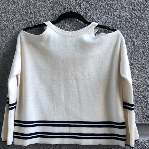 Anthropologie Knitted & Knotted Leandre Sweater Cold Shoulder S - Picture 4 of 6